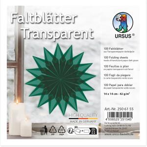 FALTBL. TRANSPARENT 42G.14x14CM 100BL.GRÜN