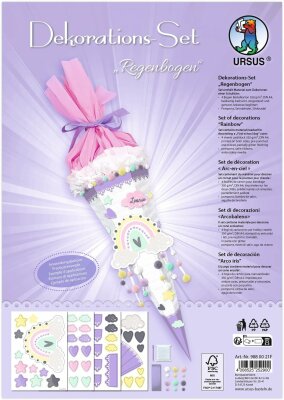 DEKO-SET SCHULTÜTE EASY LINE "REGENBOGEN"