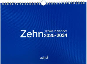 2025 Adina Zehnjahres-Kalender A4 blau Querformat