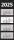 2025 ADINA Viermonatskalender schwarz 92x33cm Tagesanzeiger Blockform