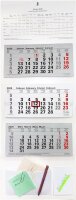 2025 ADINA Dreimonatskalender 87x33cm mit Notizblock und...