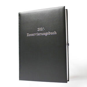 2025 ADINA Reservierungsbuch A4 schwarz 1 Tag auf 1 S Balacron Einband