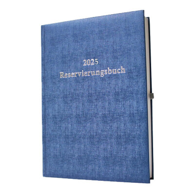 2025 ADINA Dickes Reservierungsbuch A4 metallic-blau 1Tag auf 2 Seiten