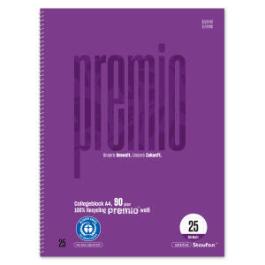 Staufen Premio CB A4 80 Blatt Lin.25 90g violett 9mm lin. m. Rand 4-Loch