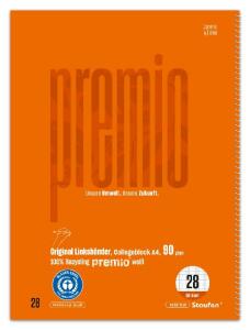 Staufen Premio Linksh. CB A4 80 Lin.28 80 Bl. 90g/qm 5mm kar mit RL 4-Loch