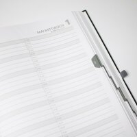 2025 ADINA Buchkalender A4 schwarz 1 Tag auf 1 Seite auch sonntags