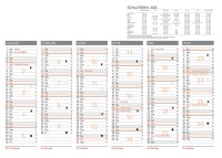 2025 ADINA Monatskalender A4quer 1S/1Monat mit Ringbindung und Wandaufhängung