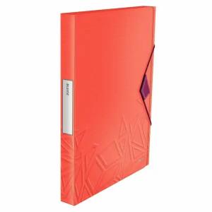 LEITZ Ablagebox Urban chic mit Rückenschild rot DIN A4 30mm