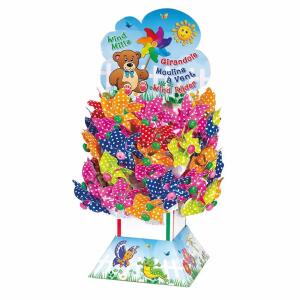 Windmühle Dots auf Holzstab Ø11cmx30cm sortiert