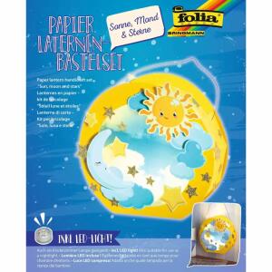 folia Laternen Bastelset Sonne Mond & Sterne inkl. LED-Licht