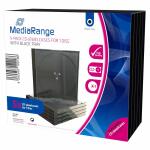 CD-Leerhülle 1CD 5er Jewelcase transp/schwarz