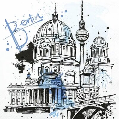HOME FASHION Servietten Berlin Graphic 3-lagig 33x33cm 20 Stück