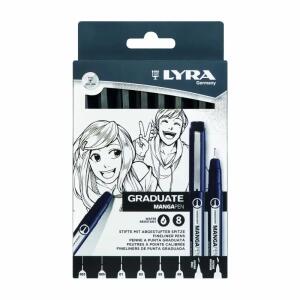 LYRA Stifte mit abgestufter Spitze Graduate Manga Pen 8 Stück