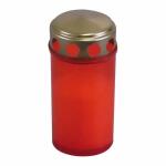 Grabkerze mit Golddeckel rot 12cm