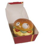 OOTB Spardose mit Schloss Burger mit Augen in Box