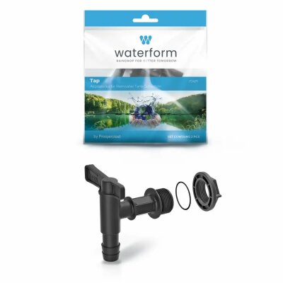 Wasserhahn Cantap für Regenwassertank Kunststoff schwarz
