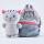 Plüschtier im Plüsch-Rucksack Friends2Go Katze Polyester grau 12,5x8x5,5cm