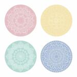 Platzdecke Mandala rund rosa, gelb, grün, blau...