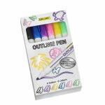 ONLINE Outline Pen silber mit farbigem Rand Glitzereffekt...
