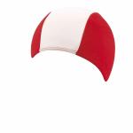 Kinder Textilhaube rot/weiß
