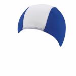 Kinder Textilhaube blau/weiß