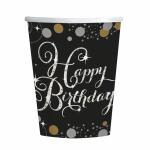 amscan Pappbecher Happy Birthday Sparkling gold 250ml 8...
