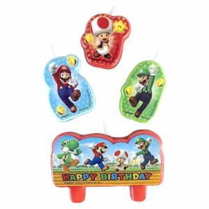 amscan Figurenkerze Super Mario 4,5cm/6cm 4 Stück