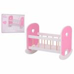 Puppenwiege Baby Rose Holz rosa/weiß 48x33,5x39cm