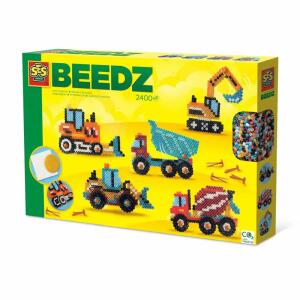 SES CREATIVE Bügelperlen-Set Baufahrzeuge 2400 Stück