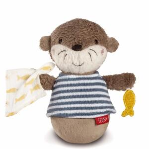 Mini-Stehauffigur Otter braun/blau