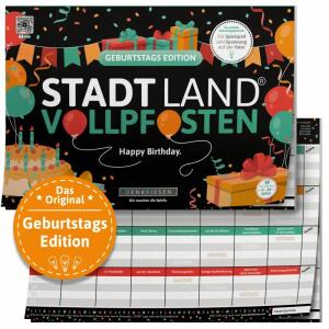 DENKRIESEN Spielblock STADT LAND VOLLPFOSTEN Geburtstags-Edition