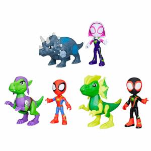 Actionfiguren-Set Marvel Spidey und seine Super-Freunde Held mit Dino 2teilig 3fach sortiert