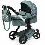 Kombi-Puppenwagen Xeo grün für Puppen bis 46cm