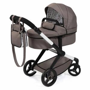 Kombi-Puppenwagen Xeo braun für Puppen bis 46cm