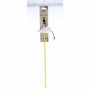 Katzenspielzeug Angel mit Maus gelb/weiß 46cm