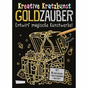 CARLSEN Kratzbilder-Set Kreative Kratzkunst Goldzauber Entwirf magische Kunstwerke!