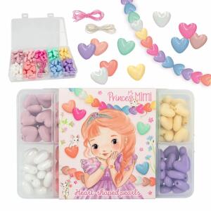 Depesche Princess Mimi Perlen Set DIY Herz Perlen 9 Farben 2 Bänder