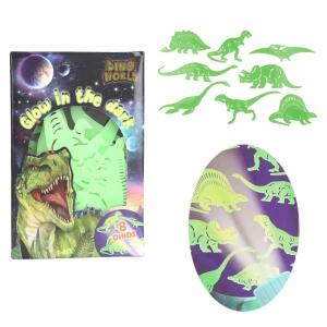 DEPESCHE DINO World Sticker Glow in the Dark grün 1,5x9x14cm 8 Stück beidseitig klebend