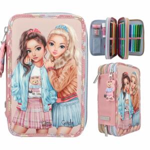 Depesche TOPModel Federtasche TEAM TEDDY 3- Fach gefüllt rosa Teddy-Anhänger