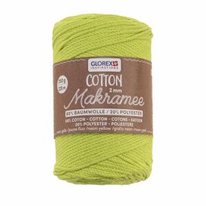 GLOREX Makramee Cotton neongelb 2mmx225m 250g