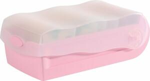 HAN Karteibox CROCO transluzent quer inkl. 100 Karten pastellrosa DIN A7