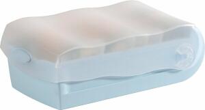 HAN Karteibox CROCO transluzent quer inkl. 100 Karten pastellblau DIN A8
