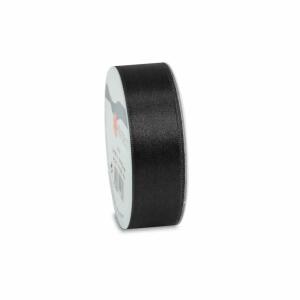PRÄSENT Satinband auf der Rolle schwarz 25mmx5m