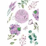 Kurt Eulzer Glückwunschkarte Alles Gute Blumen lila
