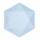 amscan Teller hexagonal blau 26,1x22,6cm 6 Stück