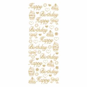 RÖSSLER Sticker Glitter Happy Birthday gold