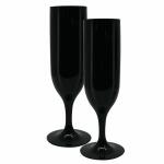 Mehrweg-Sektglas aus Kunststoff schwarz 2 Stück
