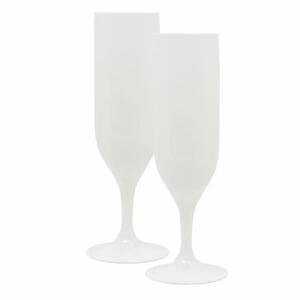 Mehrweg-Sektglas aus Kunststoff weiß 2 Stück