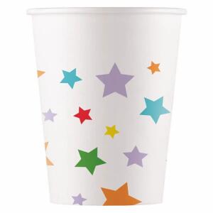 Pappbecher Sterne 200ml 8 Stück