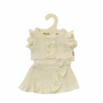 Puppen-Wickelrock mit Rüschen-Top ecru 28-35cm aus...
